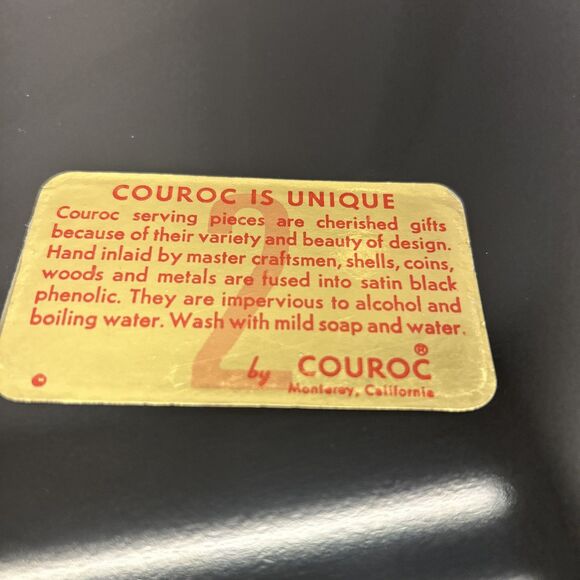 VTG Couroc Monterey California Bull Bear Tray 18 X 12.5” Black Lacquer MCM - Picture 7 of 10